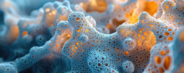 Poster - Dust pollution idea. Close-up of vibrant bubbles showcasing texture and color in water.