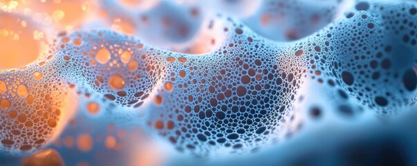 Poster - Dust pollution idea. An abstract view of foam bubbles in vibrant colors showcasing texture and depth.
