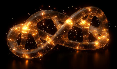Poster - Glowing DNA helix, dark background, science (2)