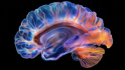 Poster - human brain, showing the distinct regions like the cerebrum, cerebellum, and brainstem