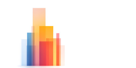 Poster - Abstract colorful blocks forming a gradient pattern against a white background. Ideal for presentations or modern designs.