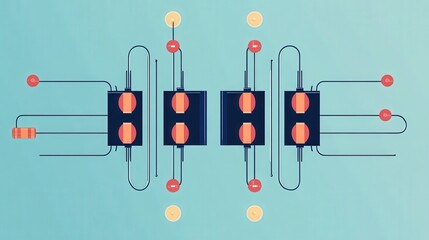 Poster - bridge rectifier circuit, showing how four diodes are used to convert ac