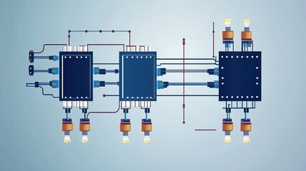 Poster - bridge rectifier circuit, showing how four diodes are used to convert ac