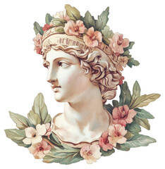 Wall Mural - PNG An ancient greek flower painting art accessories.