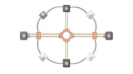Poster - wheatstone bridge circuit, illustrating the use of four resistors in a balanced configuration