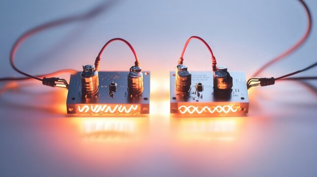 diagram of an astable multivibrator circuit, showing how two transistors are used