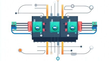 Poster - diagram of an h-bridge motor driver circuit, showing how four switches control