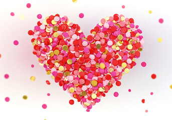 Poster - valentines day heart shaped confetti . Generative AI