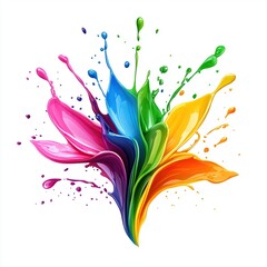Poster - Vibrant Rainbow Paint Explodes in a Stunning Visual Display of Color and Movement