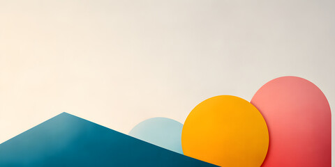 Aufkleber - Abstract colorful shapes against a light background.  Perfect for design projects needing a modern, minimalist aesthetic.