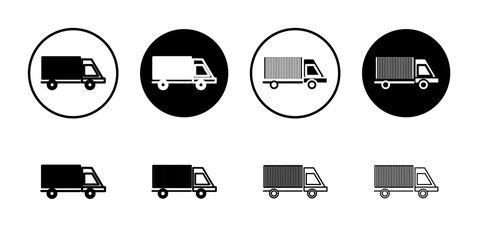 Wall Mural - Truck icon black and white vector sign