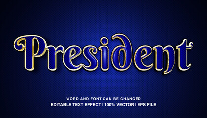 editable text effect president typeface