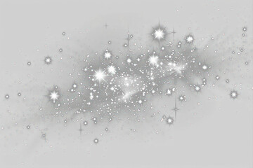 Canvas Print - png dust sparks and white stars night light art.