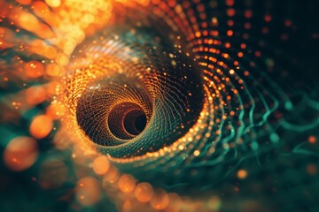 Poster - Abstract patterns emerge from a vibrant digital vortex filled with swirling colors and intricate designs, creating an immersive visual experience that draws the viewer into its depths