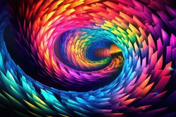 Poster - Embark on a vibrant psychedelic journey through a colorful wormhole filled with swirling patterns and brilliant shades, inviting exploration into the depths of imagination and creativity