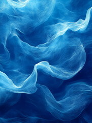 Poster - Abstract Blue Swirls: A mesmerizing abstract background with flowing, ethereal swirls of deep blue and white, evoking feelings of peace, tranquility, and the boundless depths of the ocean. 