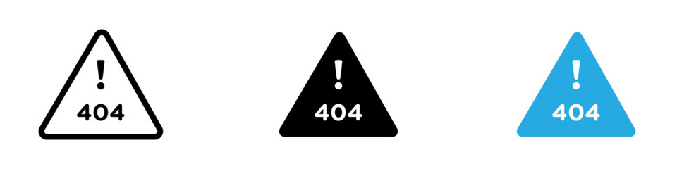 404 Error icon black white vector outline
