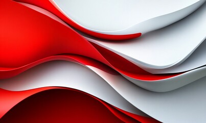 Red and white abstract waves background