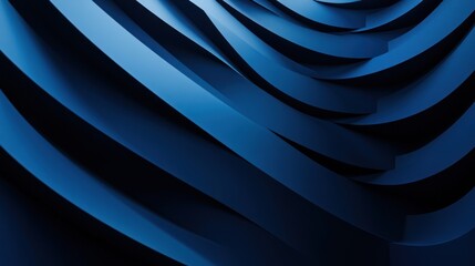 Poster - 3D-inspired abstract designs with blue and black tones.