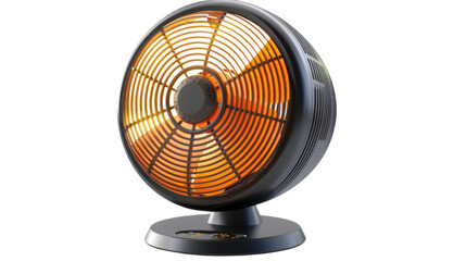 Modern electric fan heater on transparent background