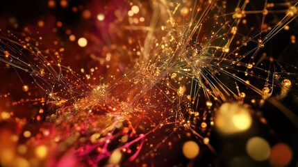 Poster - Abstract digital economy plexus visualization.