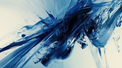 Poster - Abstract digital motion featuring blue rays and streaks.
