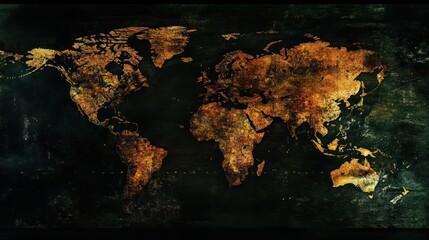 Poster - AI-inspired abstract digital world map.