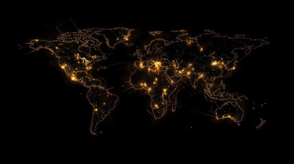 Poster - AI-powered glowing binary world map.