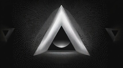 Poster - AI-powered visuals with dots and triangle concepts.