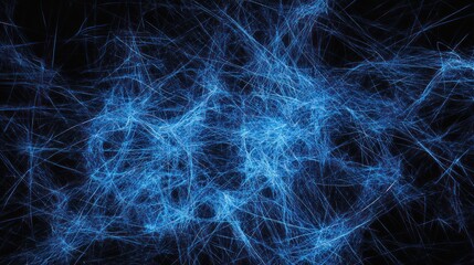 Poster - Blue light lines with a black background.