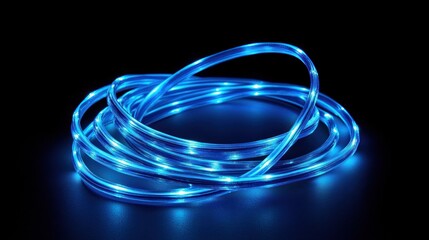 Poster - Blue light lines with a black background.