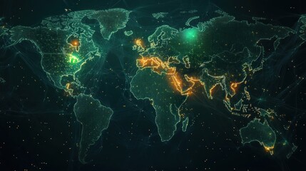 Poster - Blue-green binary map with artistic glowing effects.