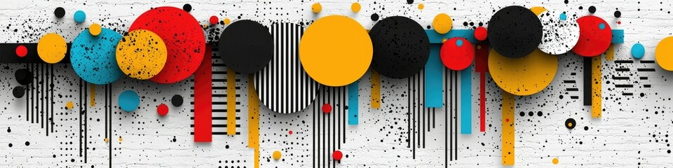 Poster - Abstract Colorful Circles and Stripes Design
