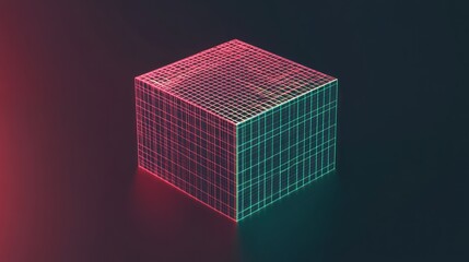 Poster - Isometric digital grid with plexus integration.