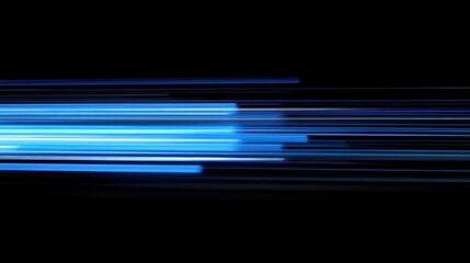 Poster - Shiny blue lines in motion on a dark backdrop.