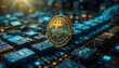 © Brother Stocks - Golden Bitcoin Rests on Futuristic Circuit Board