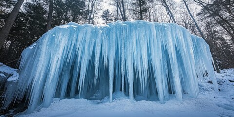 Aufkleber - Huge icicles create a stunning display, showcasing the beauty of large icicles formed by nature. Explore the remarkable features of these massive icicles in a captivating setting.