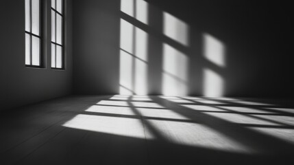 Wall Mural - a room with a window and a shadow on the floor. the room is empty. the window is open