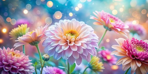 Poster - Soft Colorful Flower Background, Long Exposure Floral Design, Dreamy Bloom Wallpaper, Pastel Petals, Nature Photography