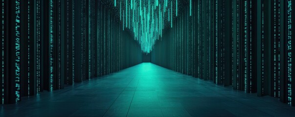 Poster - Digital matrix environment virtual space 3d visualization sci-fi aesthetic futuristic perspective