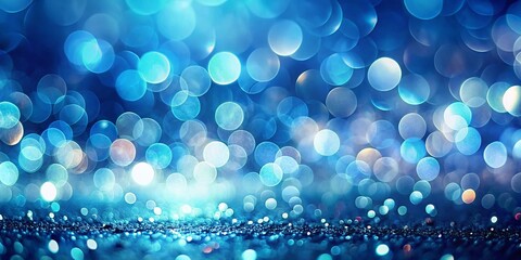 Fototapete - Tranquil Blue Cyan Abstract Background: Bokeh Effect, Modern Design, Peaceful Palette