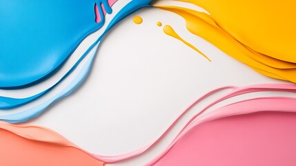 Aufkleber - Vibrant Multicolored Flowing Paint Abstract Background Design : Generative AI