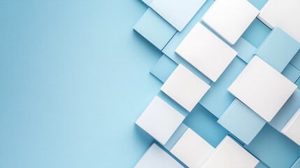 Aufkleber - Minimalist Blue and White Geometric Composition Ideal for Modern Design Projects : Generative AI