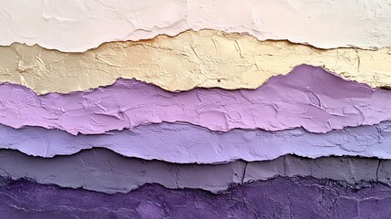 Aufkleber - Textured abstract art in soothing pastel shades with layered horizontal formations : Generative AI