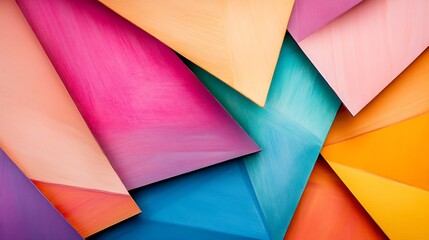 Poster - Vibrant Multicolored Paper Art with Overlapping Layers in Dynamic Composition : Generative AI