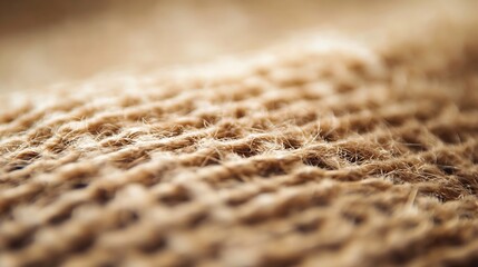 Poster - Close-up of Textured Burlap Fabric Surface with Soft Lighting : Generative AI