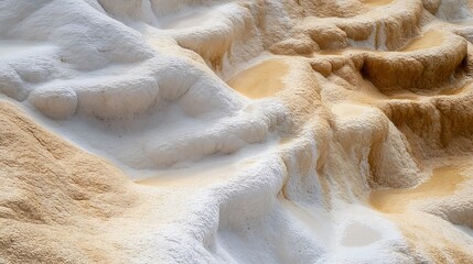 Poster - Natural limestone formations with distinct white and beige earthy tones in landscape : Generative AI