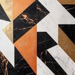© NAIMAH - Abstract geometric pattern with black, white, copper, and gold marble textures.
