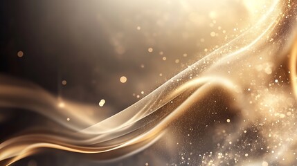 Poster - Luxurious Abstract Gold and White Glitter Swirl on Elegant Background for Design : Generative AI