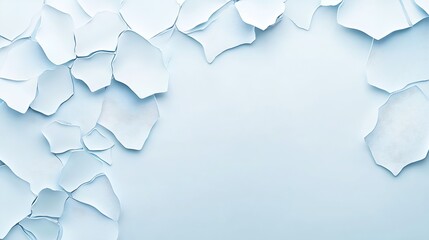 Poster - Minimalist White Broken Ceramic Pieces Artistic Texture Background : Generative AI